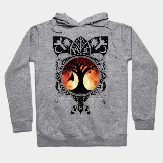 Odin Learning the Runes - Sunset Variant Hoodie by Art of Arklin